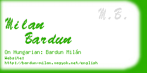 milan bardun business card